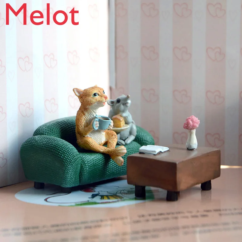 

Creative Kitty Decoration Set Scene Decoration Cute Cartoon Doll Simulation Animal Gift