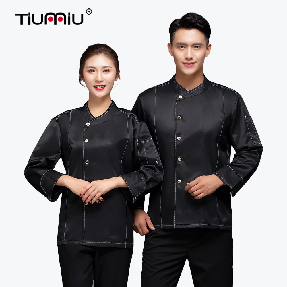 Высокое качество куртка шеф-повара питание кухонный официант Униформа рубашки