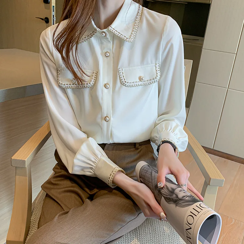 

Chiffon shirt 2021 spring and autumn new style small fragrance fashion commuter professional shirt women long sleeves