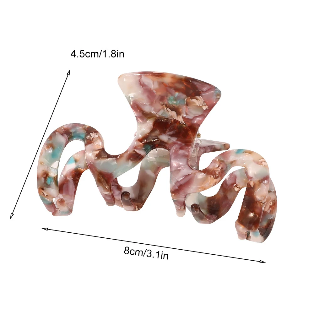 

Korean Acetate Hair Claws Big Size Wave Shape Hair Crabs Clip Leopard Grain Hair Clamps For Women Fashion Hair Accessories 2021