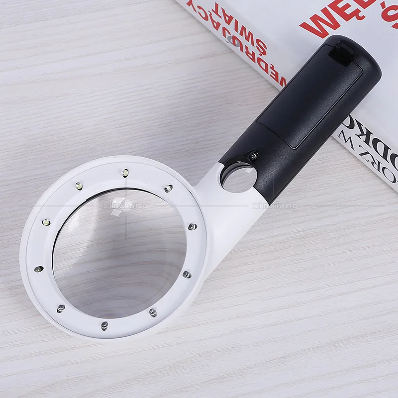 Lighted Magnifying Glass-5X 20X Hand held Reading Glasses with 11 LED Illuminated Light for Seniors Repair Coins | Инструменты