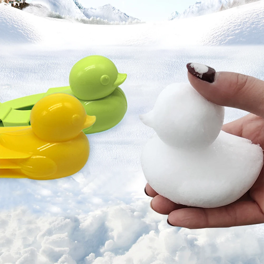 

Plastic Snowball Maker Clip Safety Cartoon Duck Winter Snow Sand Mold Tool for Snowball Fight Outdoor Fun Sports Toys