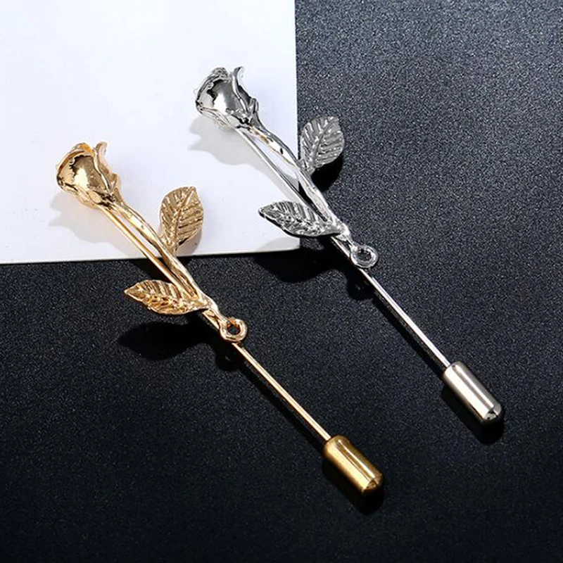Брошь в виде золотых листьев и роз специальный дизайн костюма для мужчин женщин