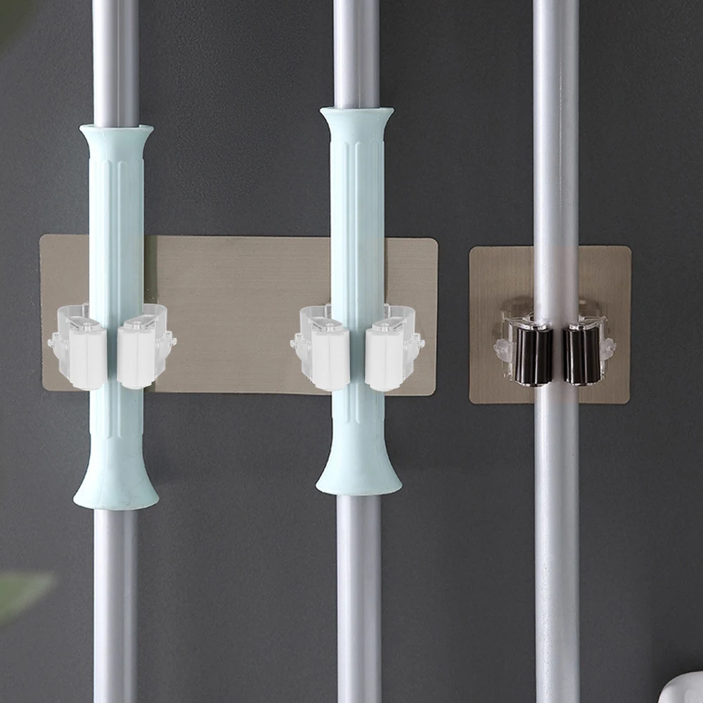 

Adhesive Multi-Purpose Hooks Wall Mounted Mop Organizer Holder RackBrush Broom Hanger Hook Kitchen bathroom Strong Hooks