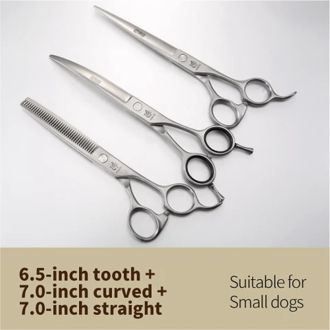 Профессиональные ножницы для стрижки собак Fenice, набор для резки изогнутых истонченных ножниц 9CR, набор стальных ножниц