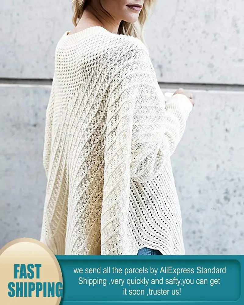 Sexy Woman Sweater Autumn and Winter Side Split Zipper Oversized Ribbed Fluffy Knitted Off Shoulder Warm Women | Женская одежда