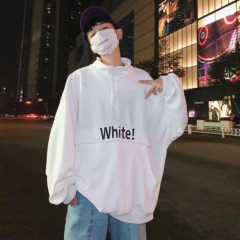 

Sweatshirt Men's Korean Version Of The Trend Is Loose Students' Autumn Tops Are Printed In Letters Harajuku Hip-Hop Street Tops