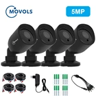 Movols 4 шт. пуля 5MP видео Водонепроницаемый КрытыйОткрытый ИК камера ночного видения с 60ft CCTV BNC и DCplug кабель для DVR системы