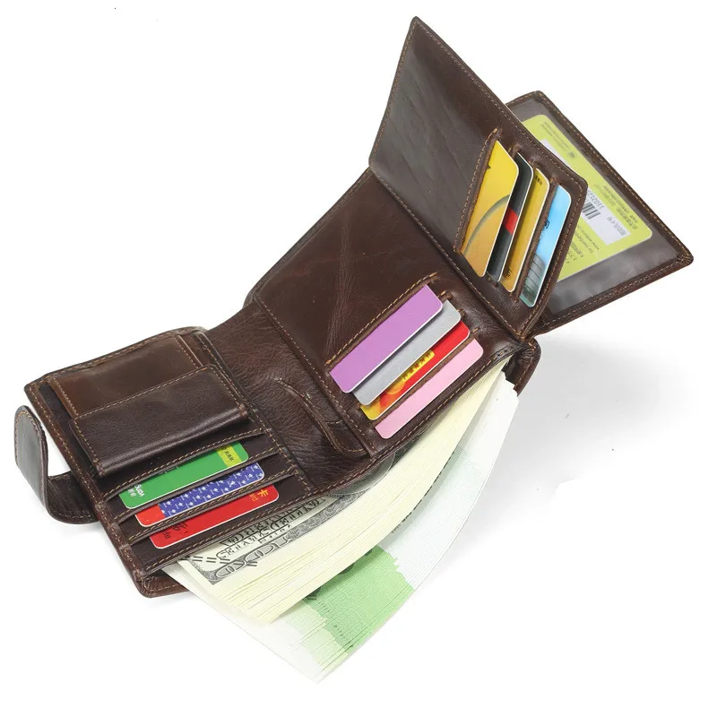 

Men's wallet Short vintage leather coin holder cow leather vertical bag