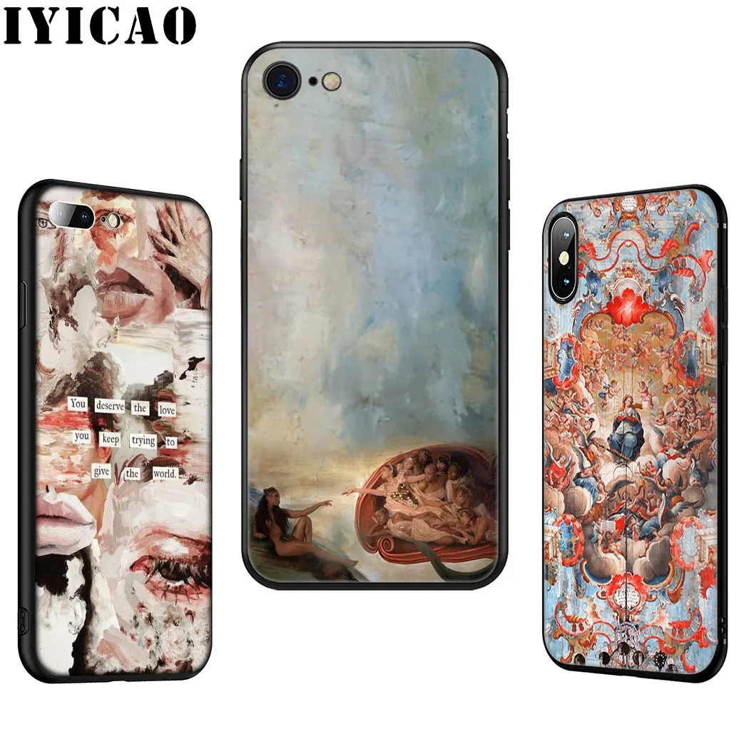 IYICAO Madonna Church frescoes Angel Soft Silicone Case for iPhone 11 Pro Max XR X XS 6 6S 7 8 Plus 5 5S SE Phone |