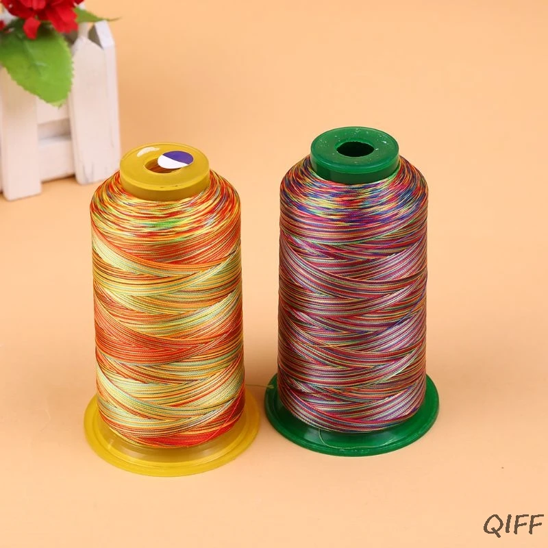 3000 ярдов радужная полиэфирная вышивка швейная нить сшитая пряжа случайного