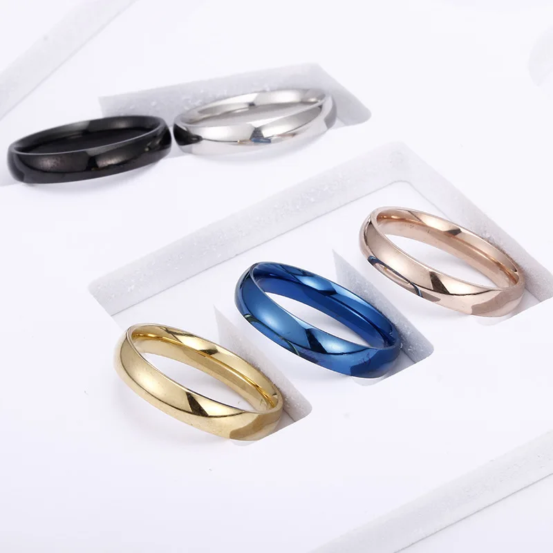 

Charm Fortunately Titanium steel Women Men Polished Stainless Steel Ring Convention Jewelry Wedding Band Ring Valentine Gift