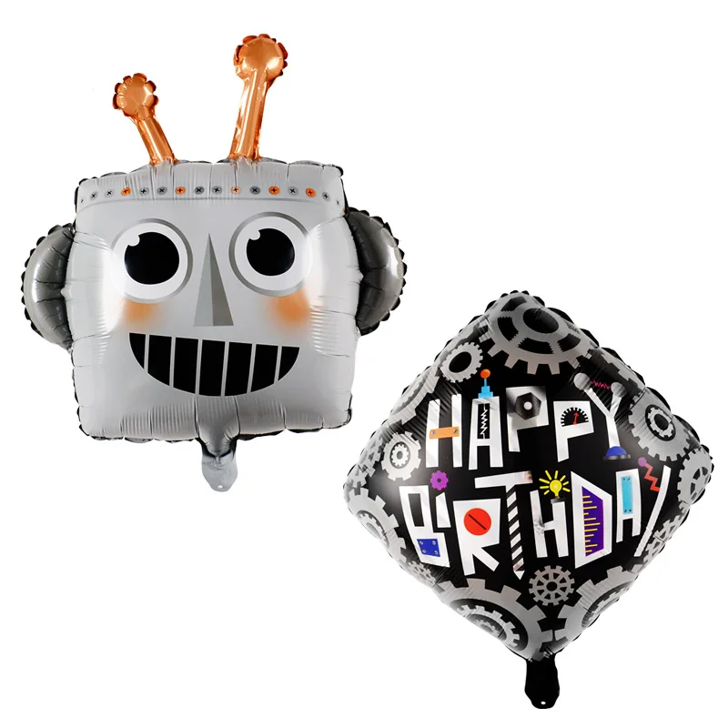 

50pcs Cartoon Pioneer Robot Head Foil Helium Balloons Air Globos Children Birthday Technology Party Decorations Kids Toys
