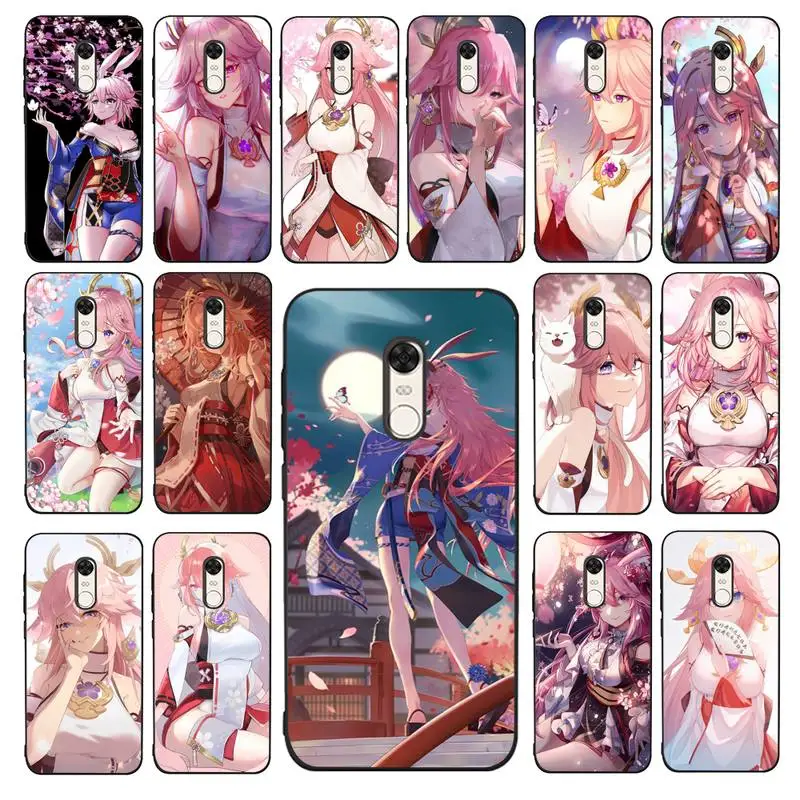 

MaiYaCa Genshin Impact Yae Miko Phone Case for Redmi 5 6 7 8 9 A 5plus K20 4X 6 cover