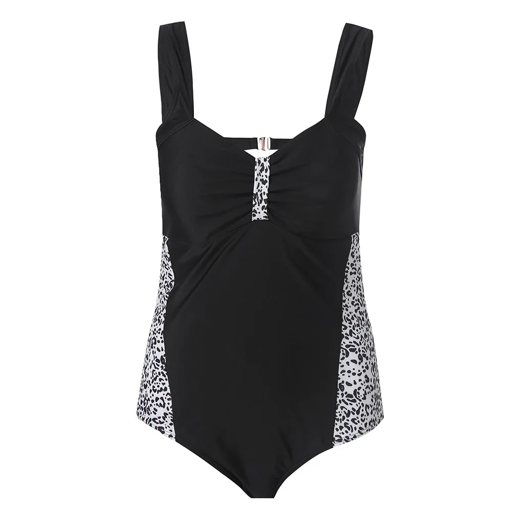 

40# Patchwork Printed Bikini Padded Bra Monokini Swimsuit Push Up V Neck Swimwear 2021 Swimming Beachwear