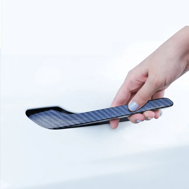 

For Tesla Model 3 Car Door Handle Wrap For Tesla Model 3 Carbon Fiber Car Accessories Protector Door Handle ABS Model3 2017-2021