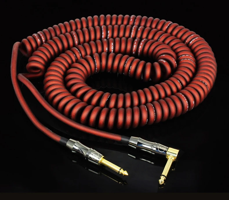 Винтажный спиральный гитарный кабель басовый Электрический пружинный