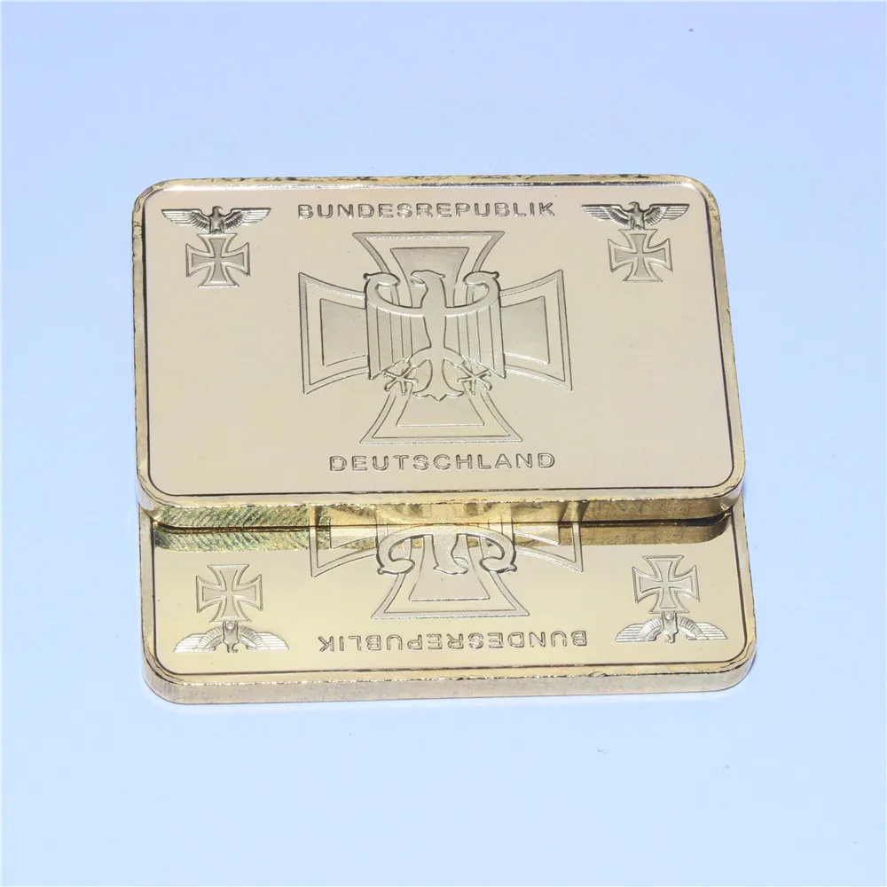 5 шт./лот немецкий позолоченный бар флаг 1 унция Железный крест Рейх банк Золотой