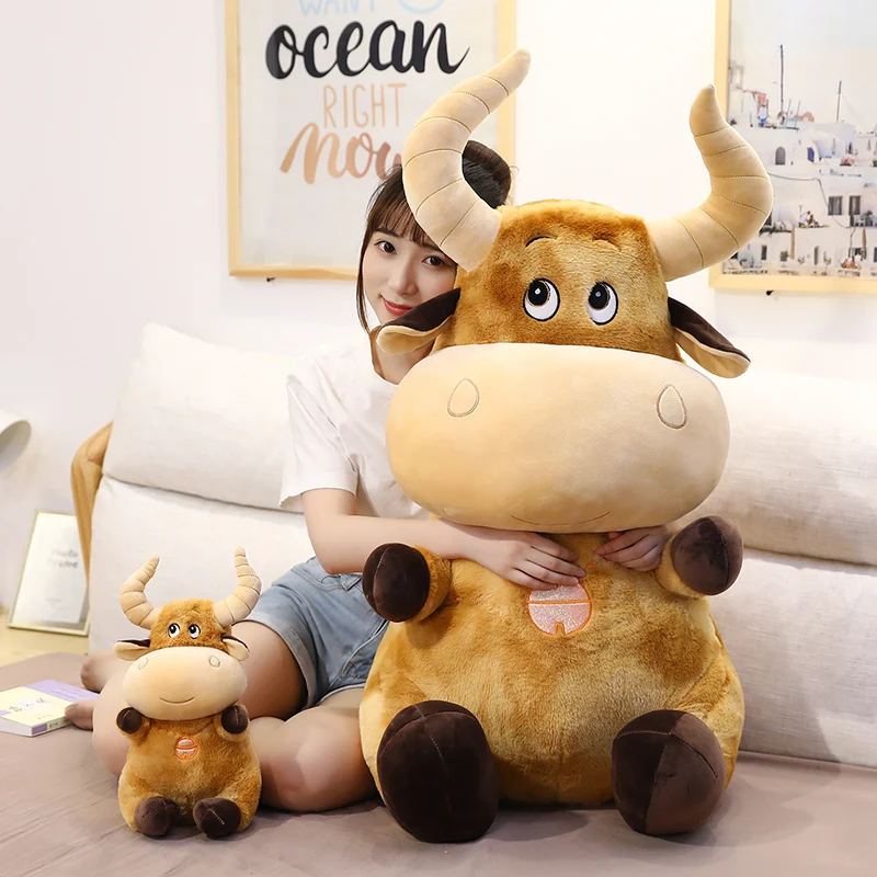 

Giant Bison Toys Cattle Doll Cute Wild Cattle Grassland Animals Cow Stuffed Cattle Pillow Plush Toy For Child Birthday Present