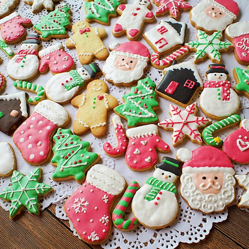 

Cookie Moulds Christmas Mold Baking Cake Decorating Die Biscuit Mold Cookie Cutter Set Snowman Xmas Tree Biscuit Man Spring Mold