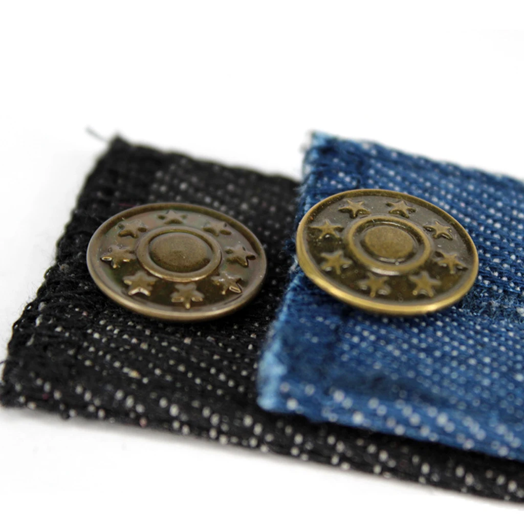 

Unisex Blue Jeans Expanders Waist Extender Metal Buttons Accessories