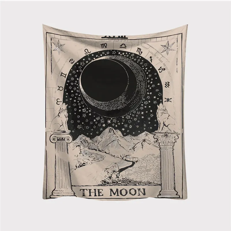 

Mandala Tapestry Tarot Card Wall Hanging Astrology Divination Witchcraft Room Decor Bedspread Throw Cover Sun Moon Wall Decor