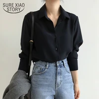 new women shirt classic chiffon blouse female s 4xl plus size loose long sleeve shirt lady simple style tops clothes blusas 6830