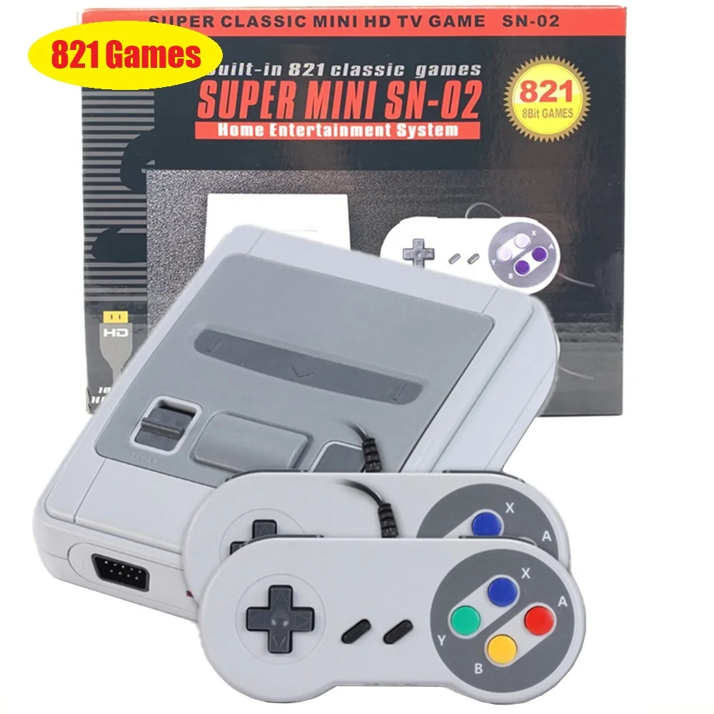 

2021 Мини HD ТВ Видео игровая консоль ручной ретро Семейный 8 бит встроенный 821 классический для игр NES двойной геймпад PAL & NTSC подарок