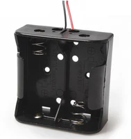 black plastic 2 x 1 5v d size battery 2 slots 3v batteries holder storage case box with wire leads