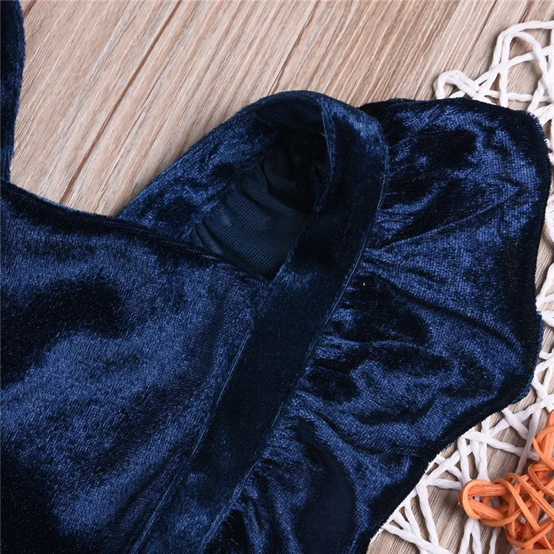 bunvel Toddler Newborn Baby Girls Dresses New Arriavl Velvet Girl Dress Ruffle Sleeveless Vestidos f | Детская одежда и обувь