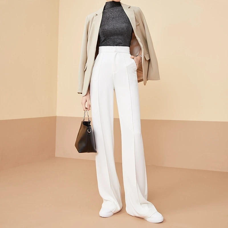 

Female Casual Pants Summer New Micro-la Nine Pants White Fashion Large Size Flared Pants Women Pants