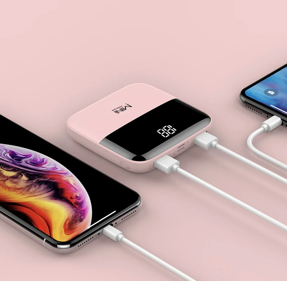 Мини Внешний аккумулятор 10000 мАч быстрая зарядка двойной USB 3 входа Mirco Tpye C внешний