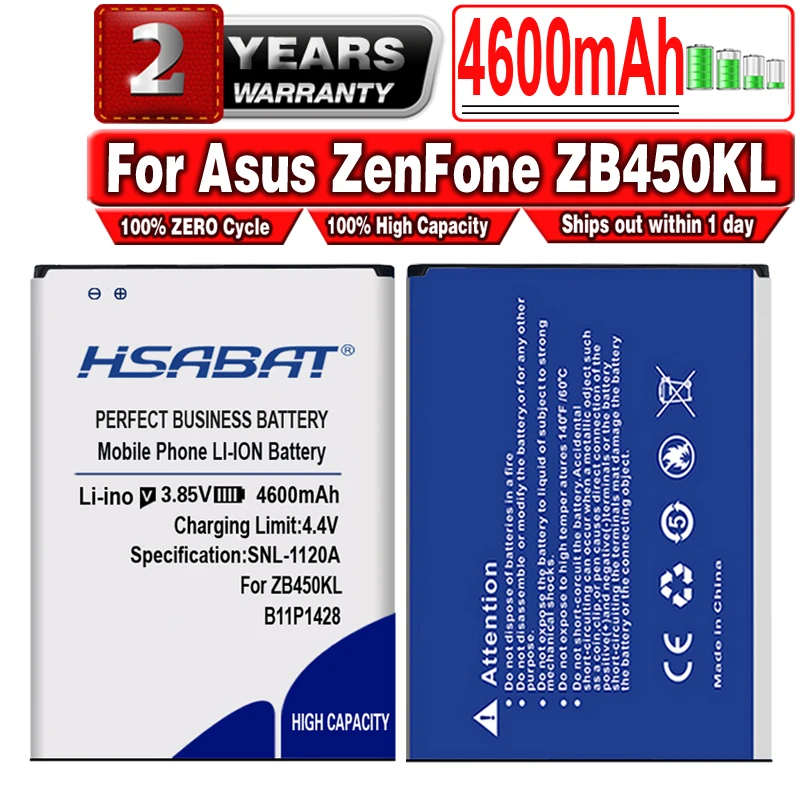 

Аккумулятор HSABAT B11P1428 4600 мАч для Asus ZenFone ZB450KL ZE500KG 5 "X009DB ZB452KG ZenFone Go 4,5