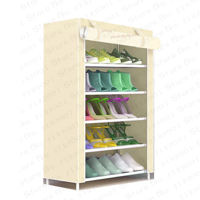 

Простая многослойная полка для обуви из нетканого материала, шкаф для обуви для прихожей, компактный комбинированный органайзер для хранен...