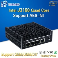 yanling new nuc mini pc celeron j3160 quad core 4 intel i211at nic x86 computer soft router linux server support pfsense aes ni