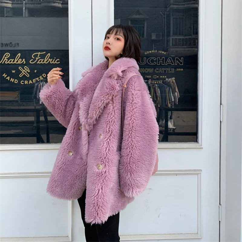 Шуба женская теплая большого размера из искусственного меха | Женская одежда