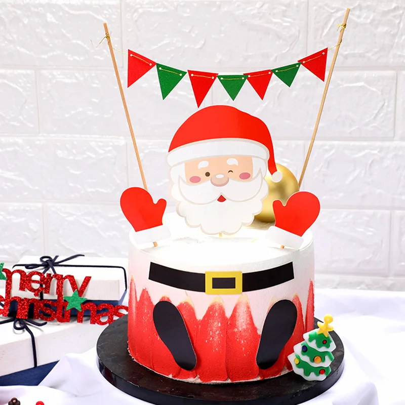 Топпер на Рождественский торт Вставка карты Аксессуары для тортов домашние