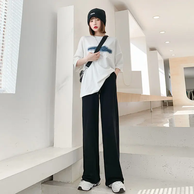 

Casual Pants Women Full Length Solid Simple Loose Leisure Fashion High Waist Chic All-match Harajuku Sweatpants Joggers Womens