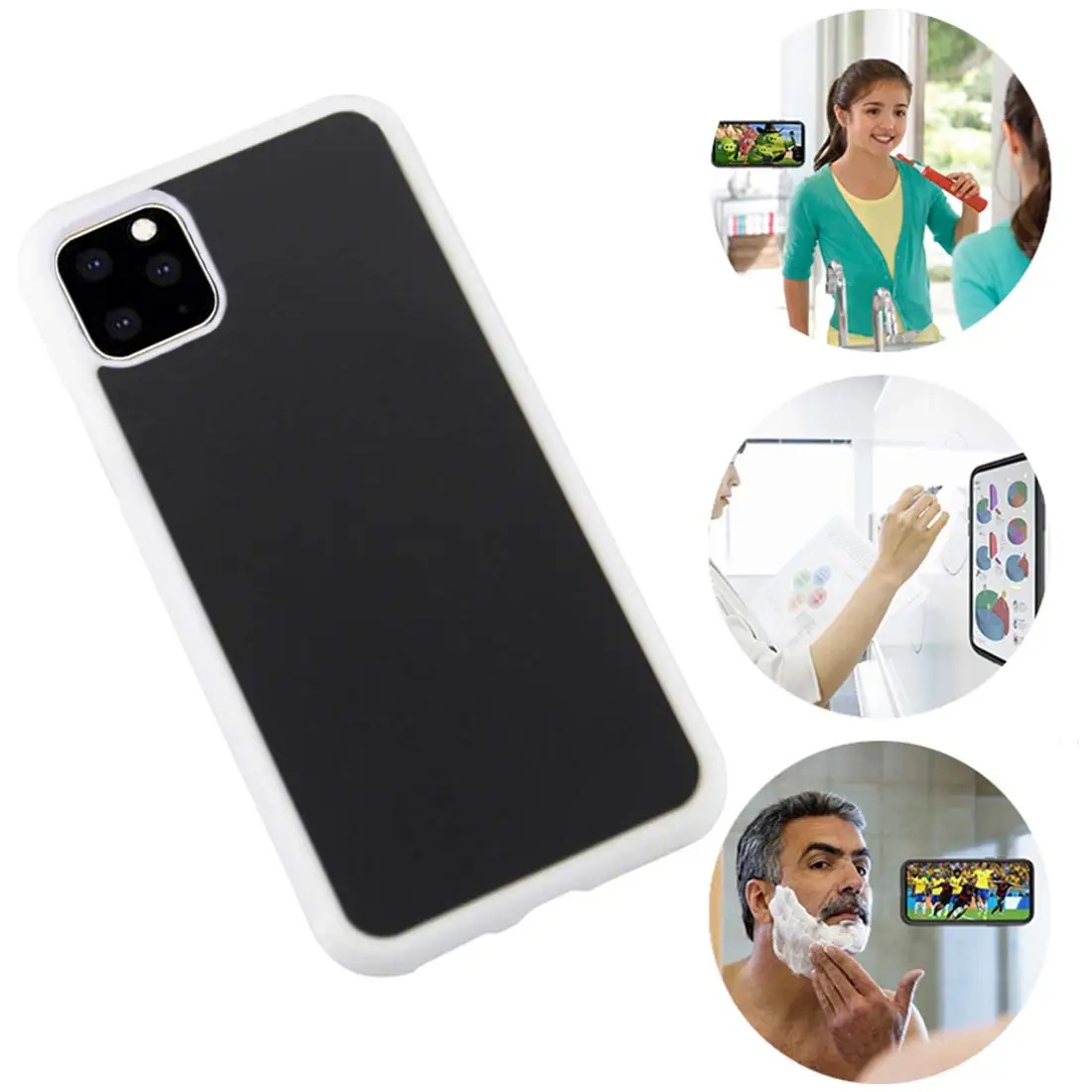 White Антигравитационный чехол для телефона iPhone 11 Pro Max X XS MAX 8 7 Plus 6 s XR 8 PlusTPU рамка Магическая нано адсорбированная задняя крышка чехол - Color: White