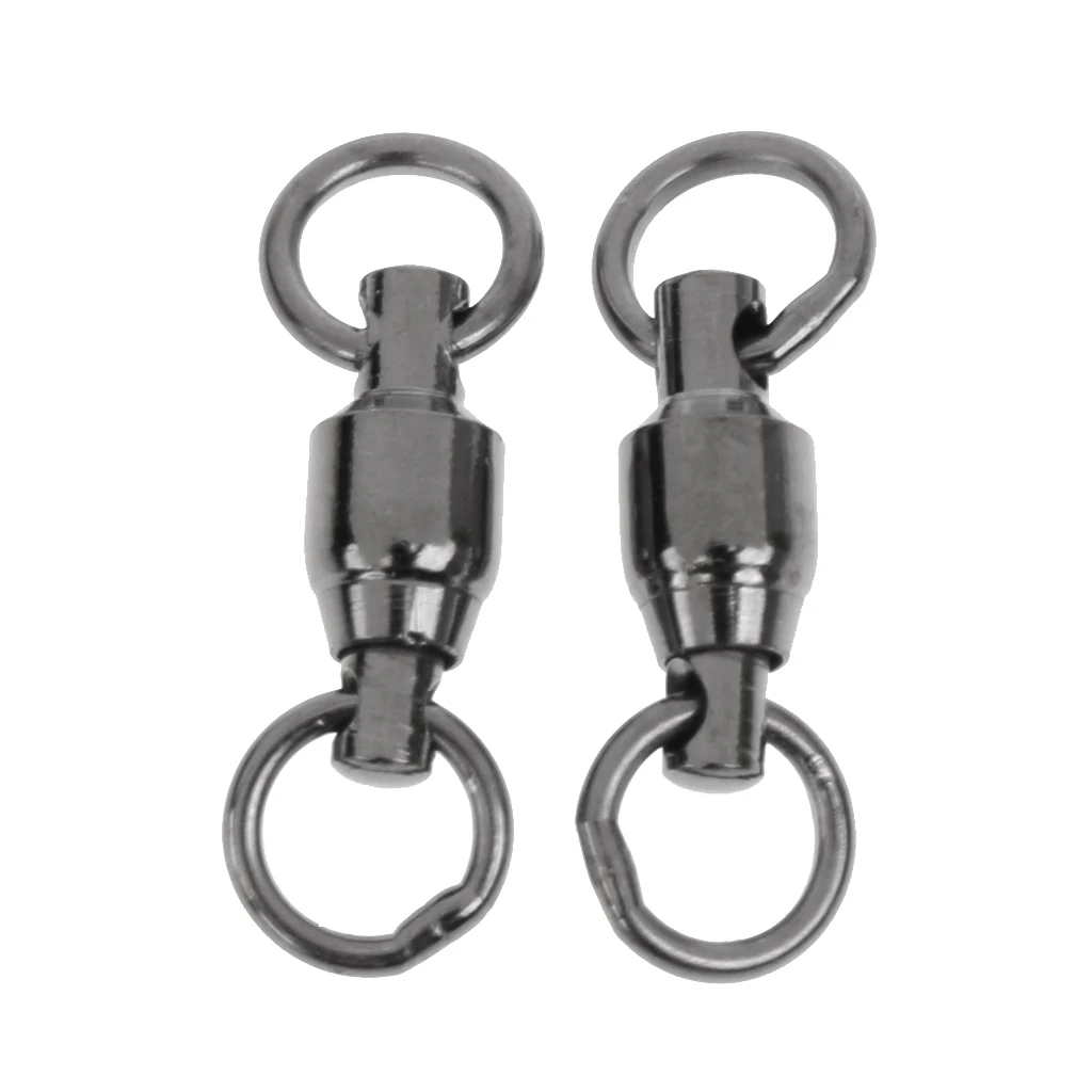 

50 Pieces Ball Bearing Swivels Heavy Duty Rings Fishing Swivels Snaps 3#