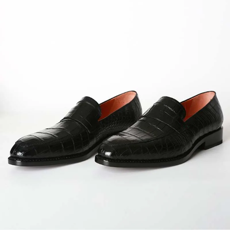

ourui new arrival true crocodile leather male business Dress shoes loafers male men formal shoes