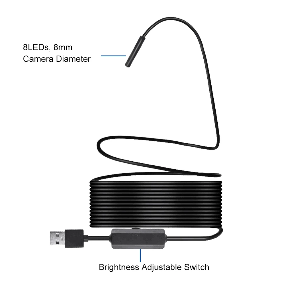 USB-эндоскоп KKMOON 1280*720 IP67 2/5/10 м 8 светодиодов объектив мм |
