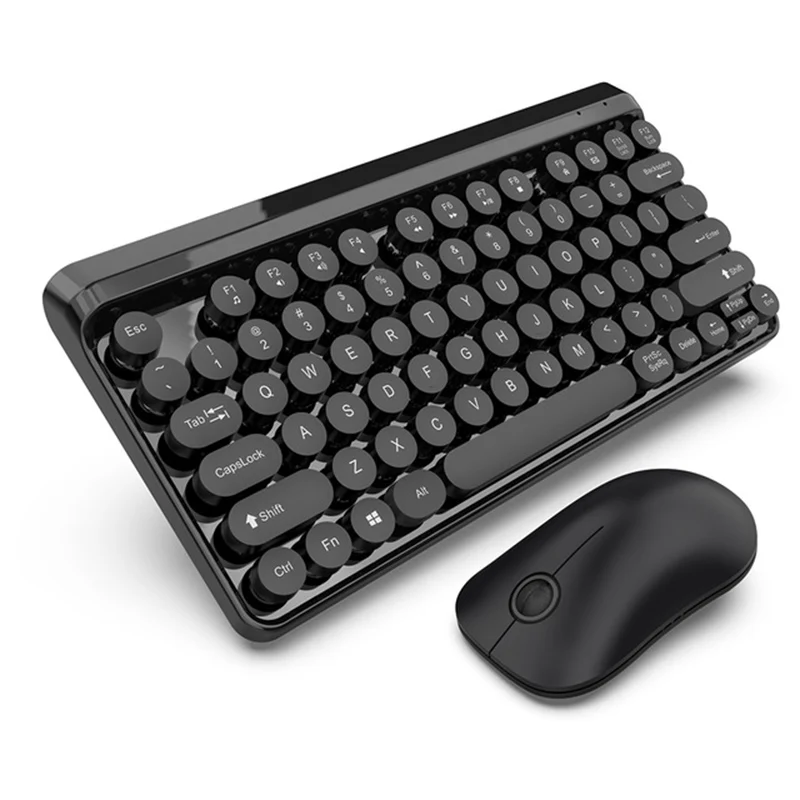 Wireless Keyboard Mouse Set 10M Transmission 84 Round Keys Cap USB Rechargeable 2.4G and Mechanical Combo for PC | Компьютеры и офис