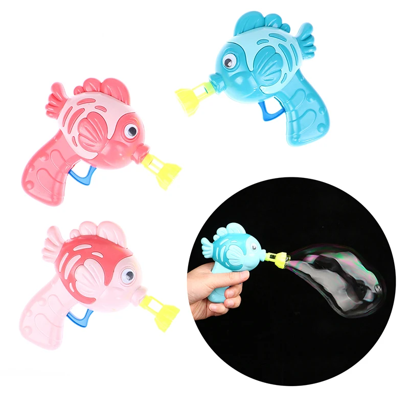 

1PC Cute Fish Soap Water Bubble Gun Bubble Blower Machine Toy For Kids Children Manual Gun Blower Children Kids Toy