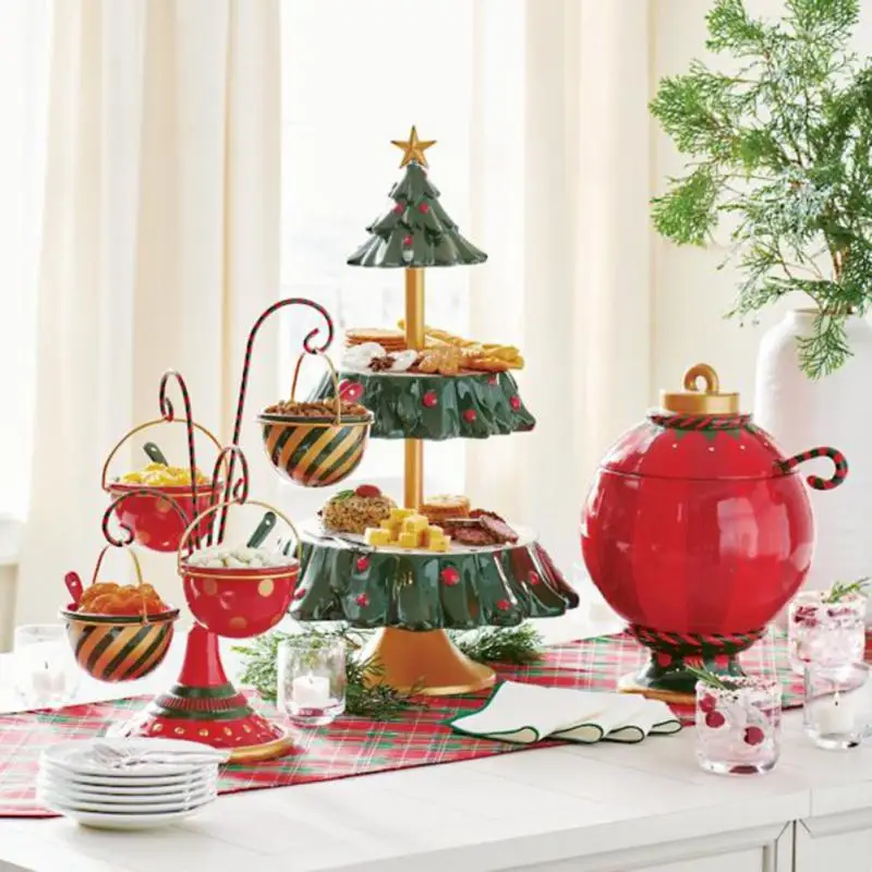 

Christmas Snack Rack Cake Stand Christmas Party Dessert Candy Fruit Plate Cake Self-help Display Home Table Decor Trays Ornament
