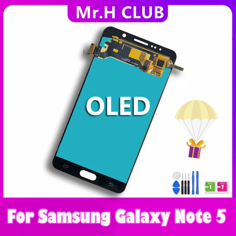 Протестированный OLED ЖК-дисплей для SAMSUNG Galaxy Note 5 N9200 SM-N920 N920T N920A N920I N920G дисплей