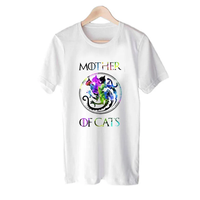 Футболка большого размера с цветами для мамы и кошки женская футболка забавными