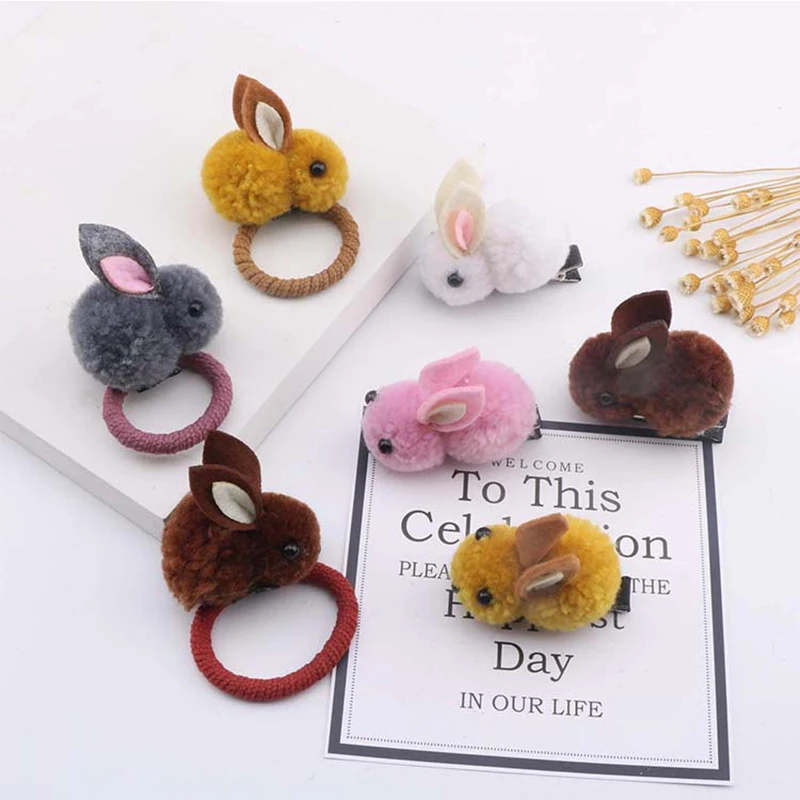 Симпатичная плюшевая резинка в виде кролика резинки для девочек женские