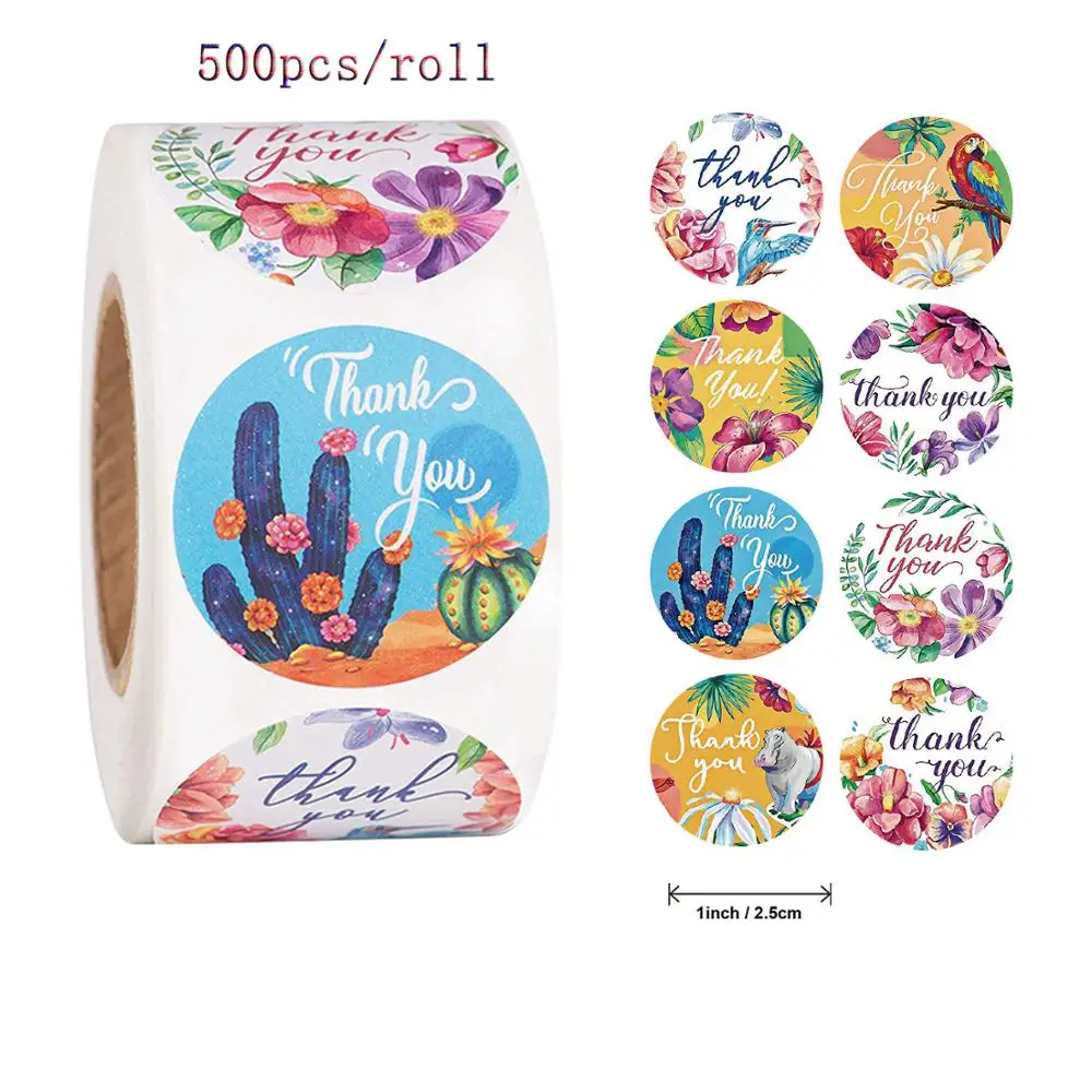 

Qiduo 500pcs roll thank you for your order sticker Heart for Shopping stationery Handmade sticker labels sticker aesthetic