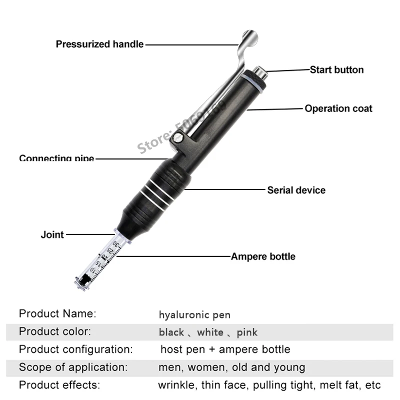 Гиалуроновая ручка для инъекций с ампулой шприц мезотерапия пульверизатор набор
